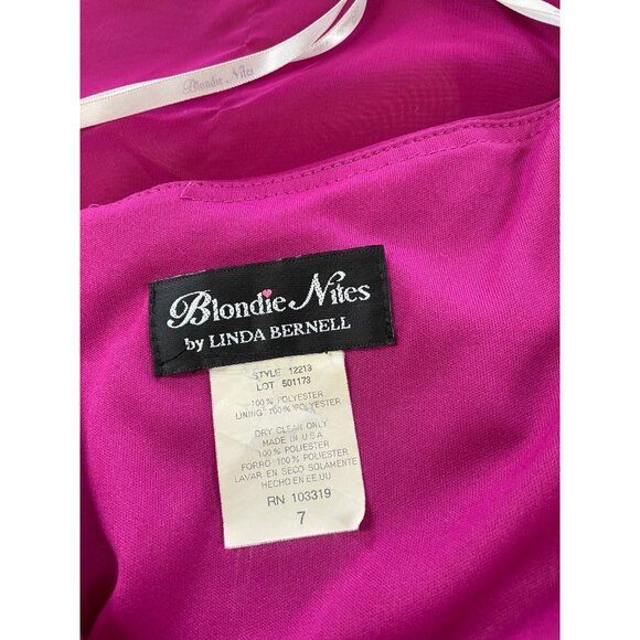 Blondie Nites by Linda Bernell Womens Rhinestone Hi Low Halter Dress Pink Size 7 - Picture 5 of 5